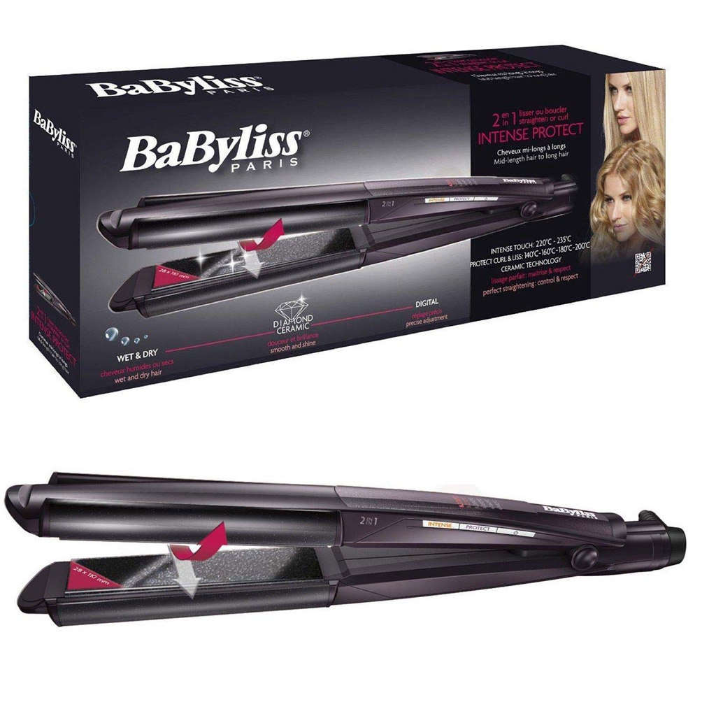 BaByliss ST330E Intense Protect 2in1 Hair Straightener Wet & Dry Diamond Ceramic