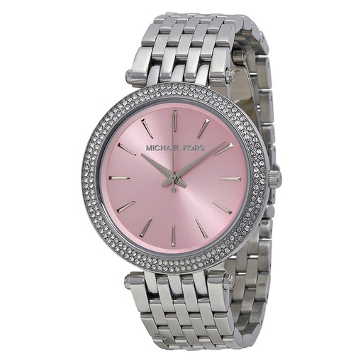 Michael Kors Darci Pink Dial Stainless Steel Ladies Watch MK3352