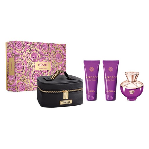 Versace Pour Femme Dylan Purple Set  3.4oz EDP SP+3.4oz BODY LOTION+100ML EDP+Body Lotion + Shower Gel+ Beauty Case