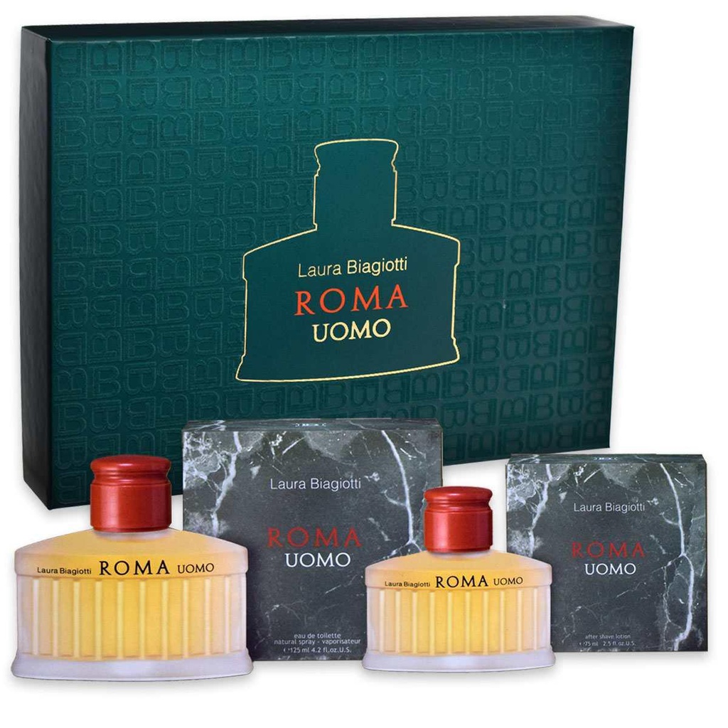 LAURA BIAGIOTTI ROMA UOMO SET 125ML EDT + 75ML AFTER SHAVE