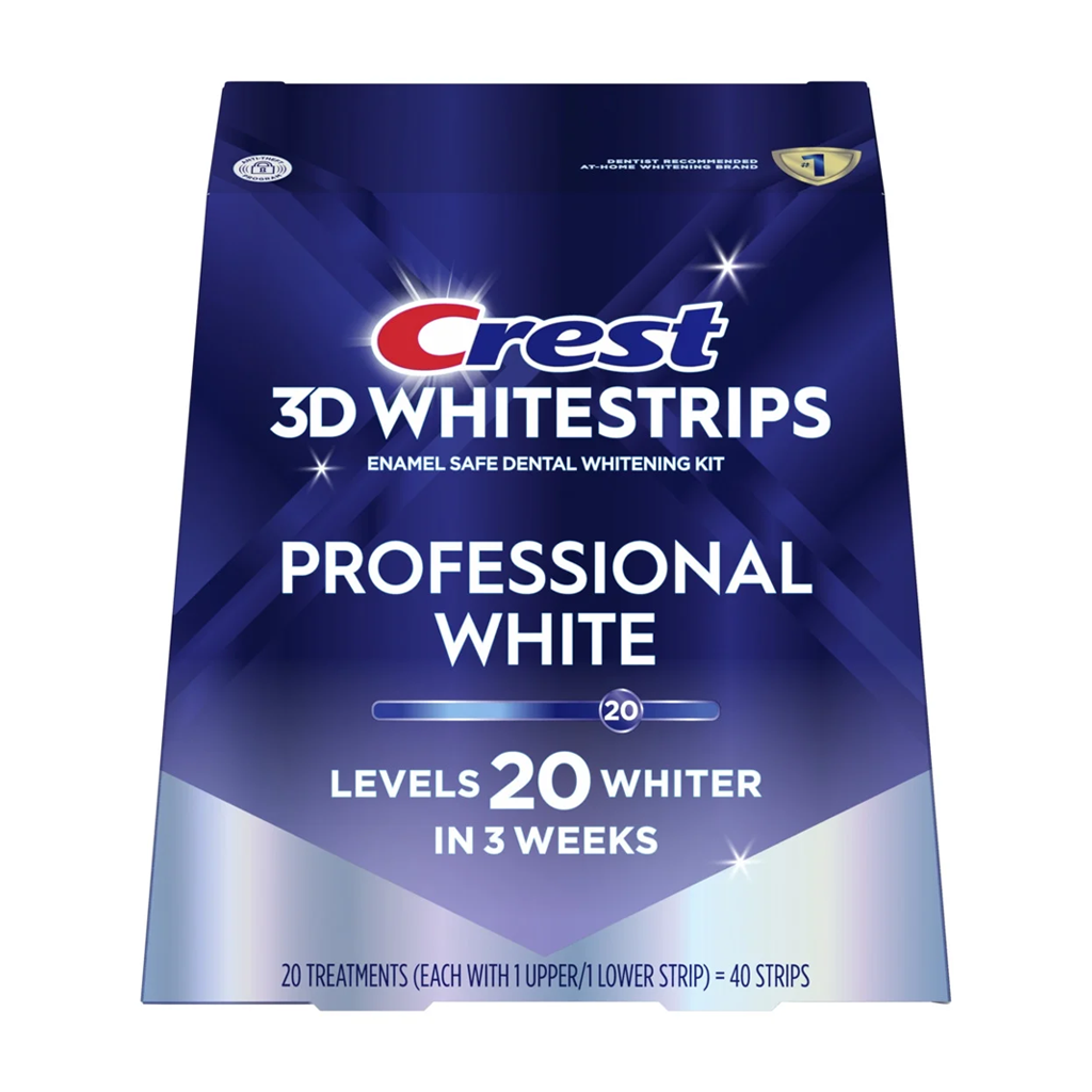 Crest 3D White Professional Teeth Whitening Strips kit - 20Treatments (40 Strips 20 upper 20 lower)