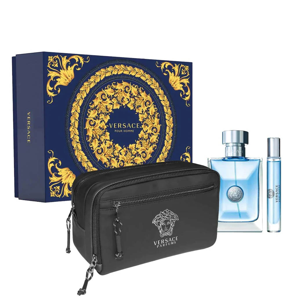 Versace Pour Homme Set 3 Pcs 100ML EDT + Mini 10ML + Bag