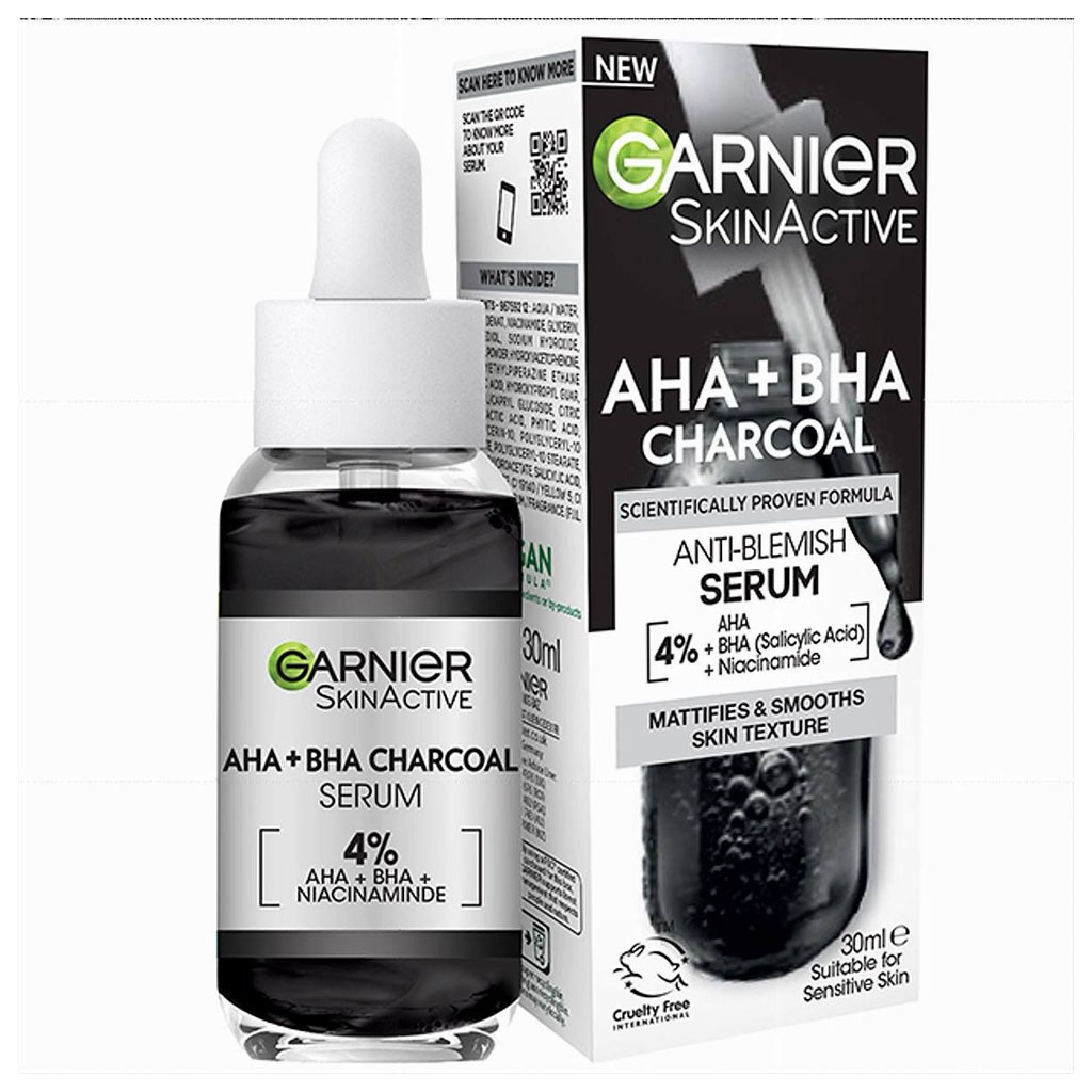 Garnier Pure Active Aha Bha Charcoal Serum 30ml