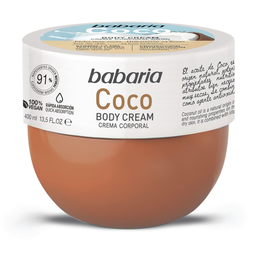 BABARIA COCO BODY CREAM (400ml) كريم الجسم مرطب بجوز الهند