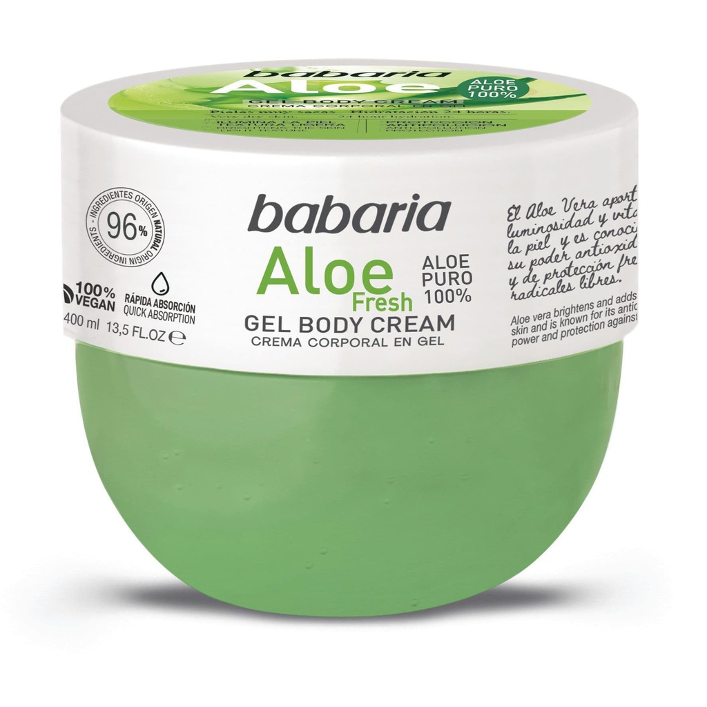 Babaria body cream 400 ml. Aloe vera كريم الجسم مرطب بالألوفيرا