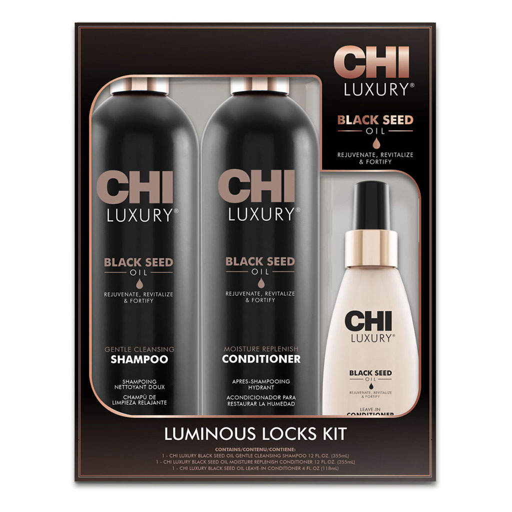 CHI Luxury Black Seed Shampoo, Conditioner, Leave-In Set