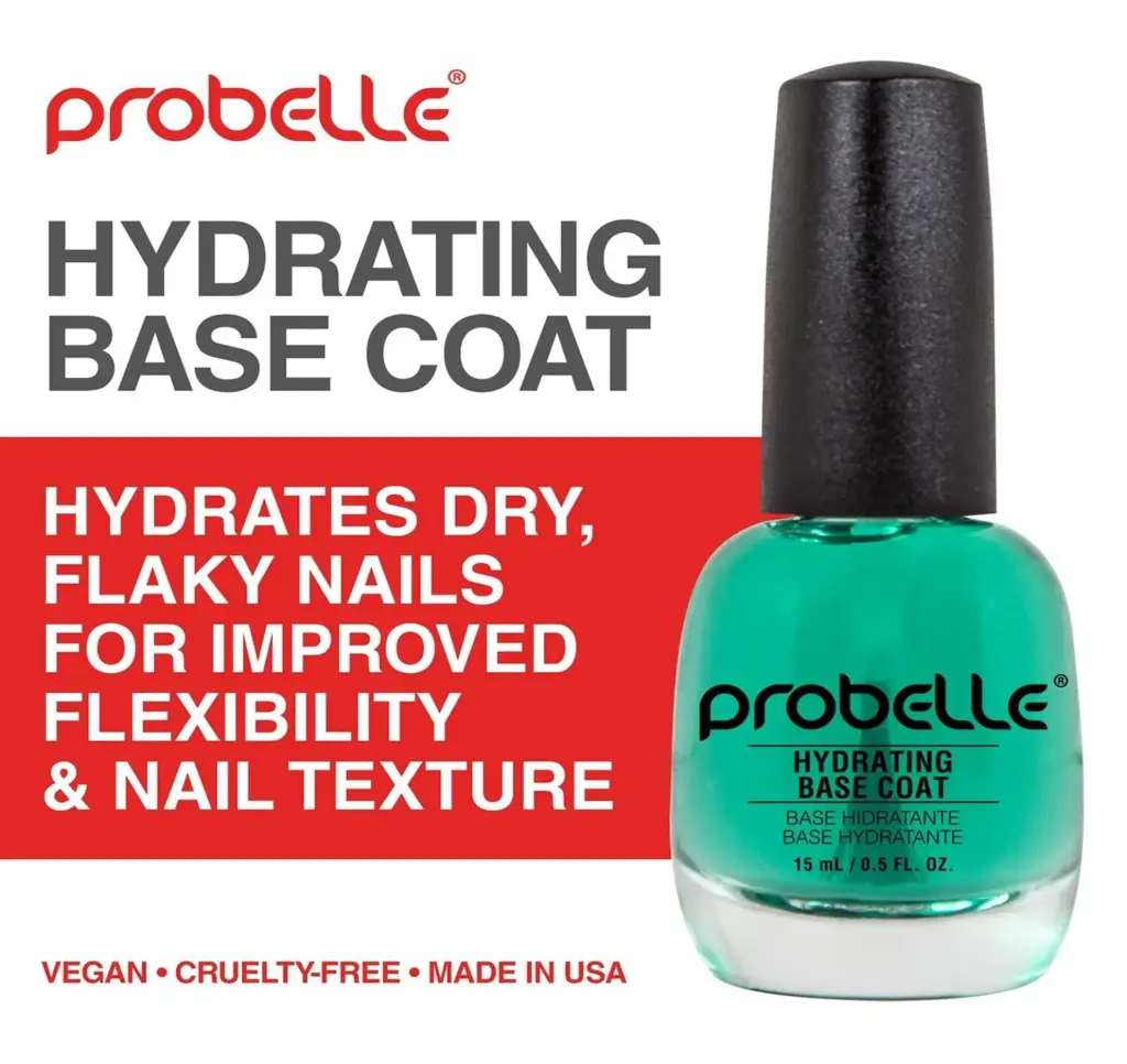 Probelle Hydrating Base Coat for Dry and Brittle Nails, Instant Moisturizer