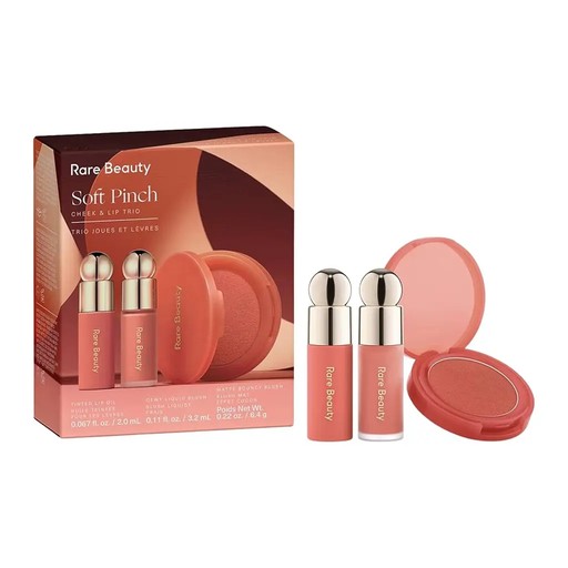 Rare Beauty Soft Pinch Cheek & Lip Trio - Matte Blush, Mini Liquid Blush and Mini Tinted Lip Oil | رير بيوتي مجموعة سوفت بينش الثلاثية للخدود والشفاه