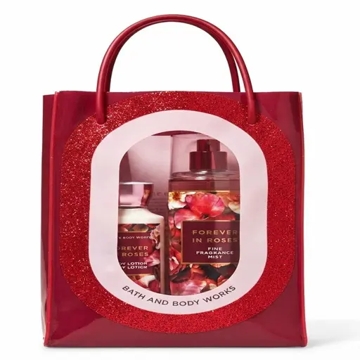 Bath & Body Works Bag 4 Pcs Set (Covered In Rose)
