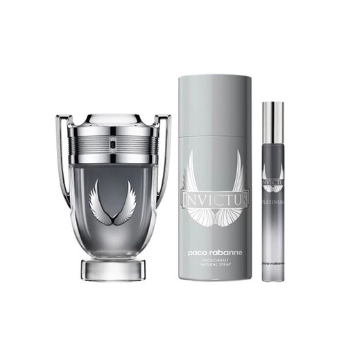 PACO RABANNE Invictus Platinum Set 100ML EDP + DEO 150ML + 10ML Mini Size By Paco Rabanne