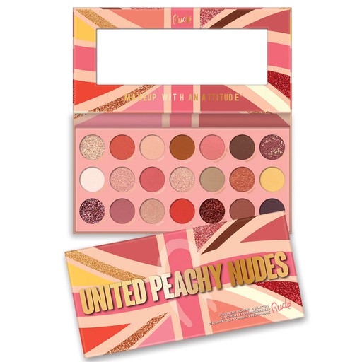 [38225] Rude United Peachy Nudes - 21 Pressed Pigment & Shadows Palette 21 Colors