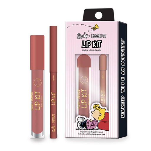 [38480] Rude X Peanuts Lip Kit Lip Liner + Matte Lip Color (Nose Kiss)