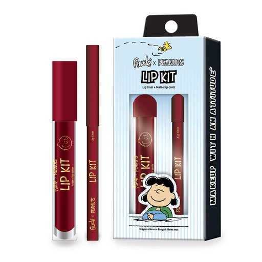 [38481] Rude X Peanuts Lip Kit Lip Liner + Matte Lip Color (You Blockhead))