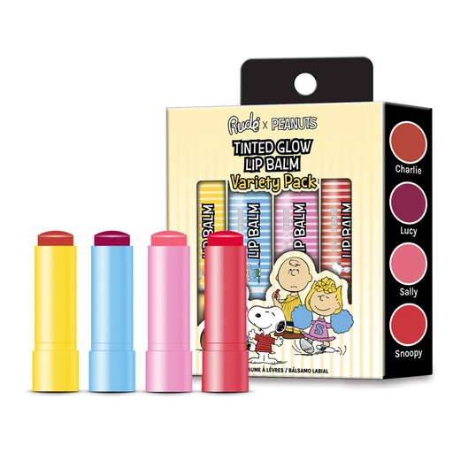 [38490] Rude X Peanuts Tinted Glow Lip Balm Set