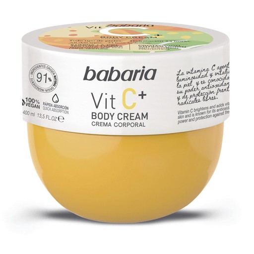 BABARIA Vitamin C Body Cream - 400ml كريم الجسم مرطب بفيتامين سي 