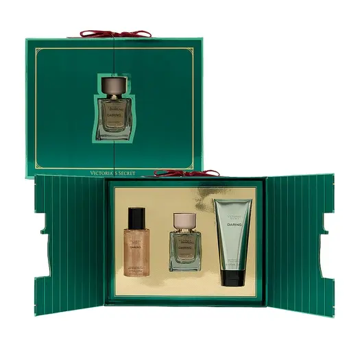 Victoria's Secret DARING 3 Piece Luxe Fragrance Gift Set: 50ml Eau de Parfum, Travel Lotion & Shimmer Mist