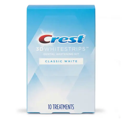 Crest 3d White Whitestrips Classic White Teeth Whitening Kit,10 Treatments (20 Strips 10 Upper 10 Lower)