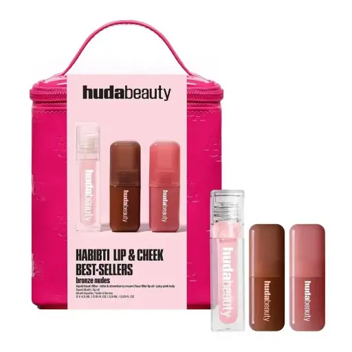 [6294018409069] Huda Beauty Habibti Lip & Cheek Best Set3.9 ML 