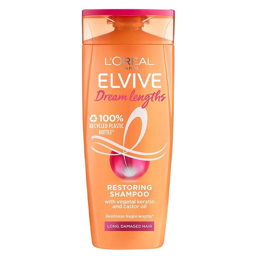 Loreal Elvive Restorative shampoo with vegetable keratin and castor oil for long, damaged hair 500ML
